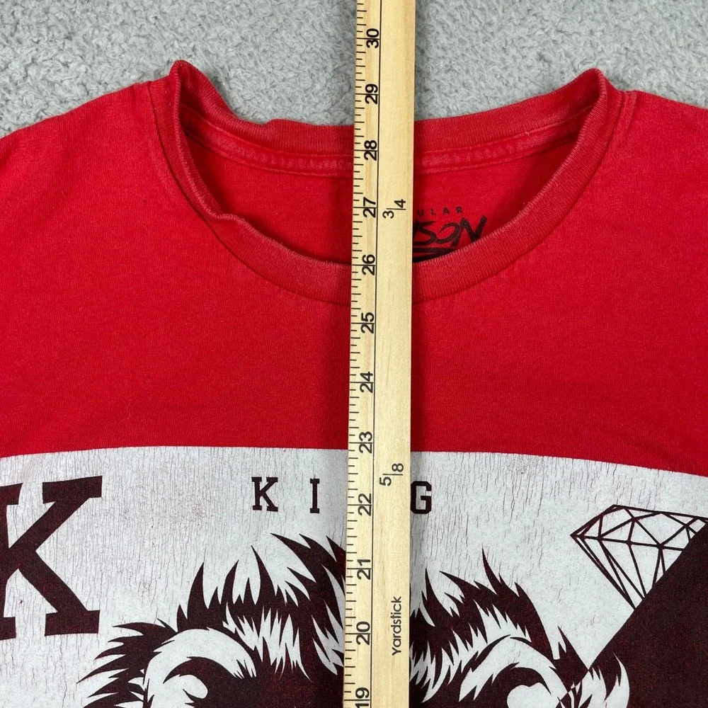 King Life Lion Popular‎ Poison Graphic T-Shirt Mens 3XL Red Cotton Streetwear